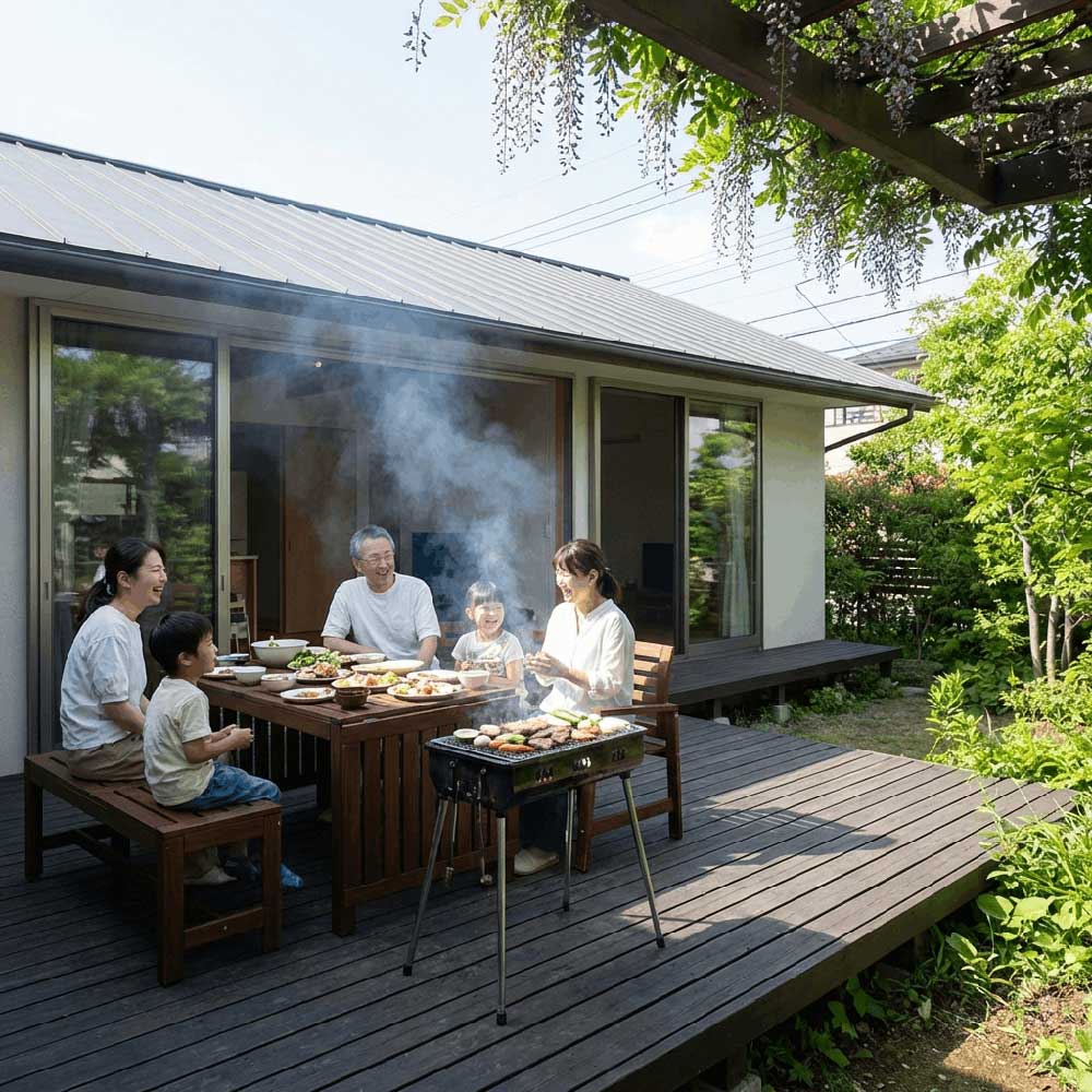 BBQできるテラス