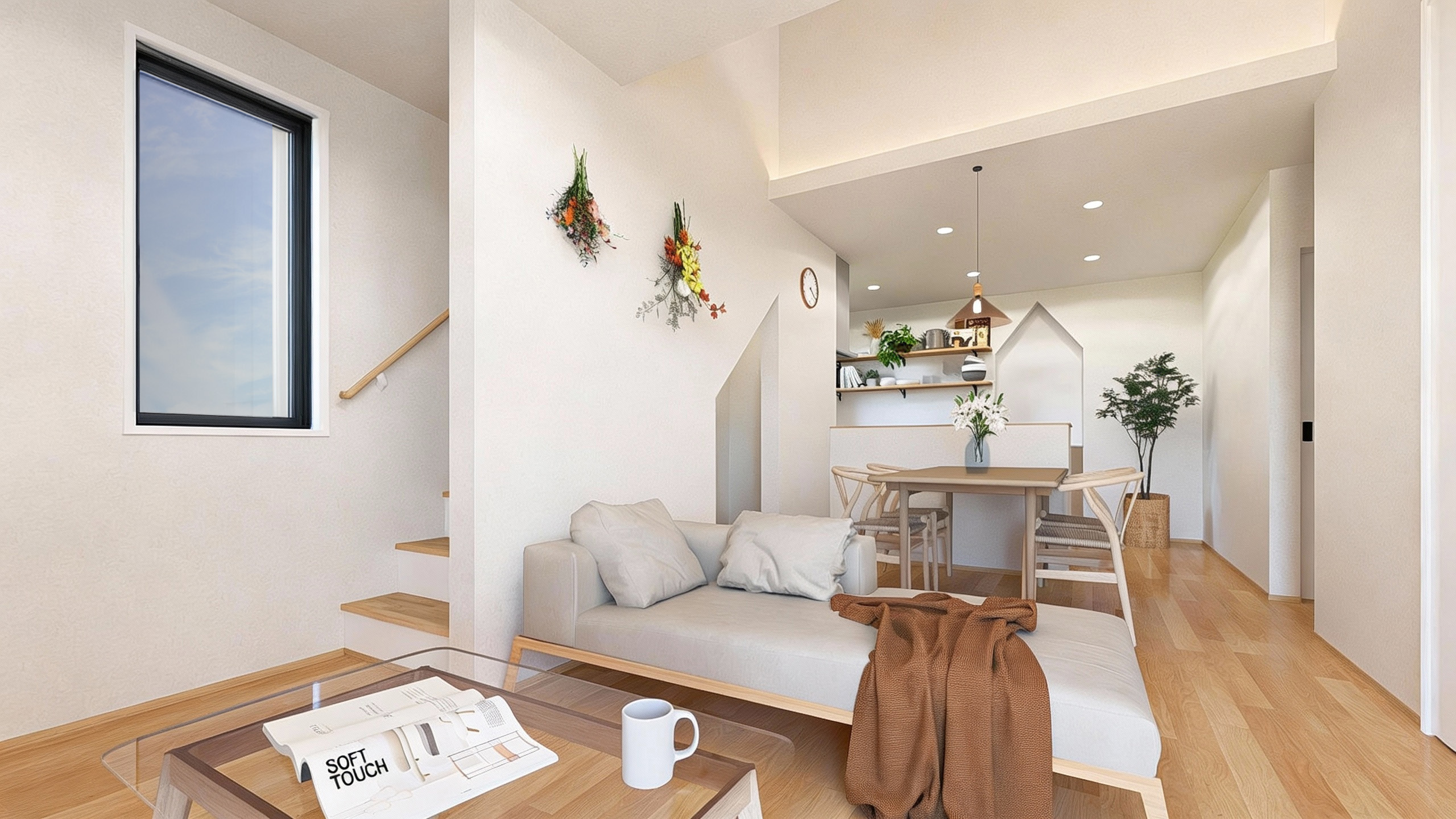 間接照明がやさしく照らすLDK